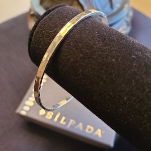 Silpada Sterling 2" Hammered Finish Bangle